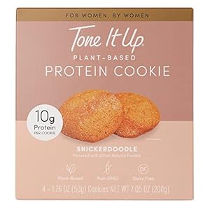 Tone It Up Protein Cookies – Plant Based Pea Protein, Non-GMO, Gluten-Free, Dairy Free Nutrition I 10g of Protein (4 Count) – Snickerdoodle