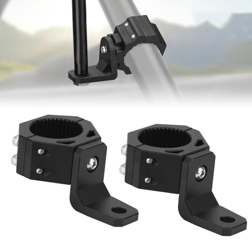 smotrcc - SMOTRCC UTV Whip Light Mount 2PCS, Heavy Duty CNC Machined Aluminum 360° Adjustable Whip Mount, Fit Ranger RZR SXS Can Am X3 1.75"-2" Roll Bar, Fit Whip Light Flag Pod Light Bar Antenna