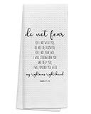 TUNW Christian Themed Kitchen Towels 16″×24″,Bible Verse Scripture Isaiah 41:10 Soft and Absorbent K
