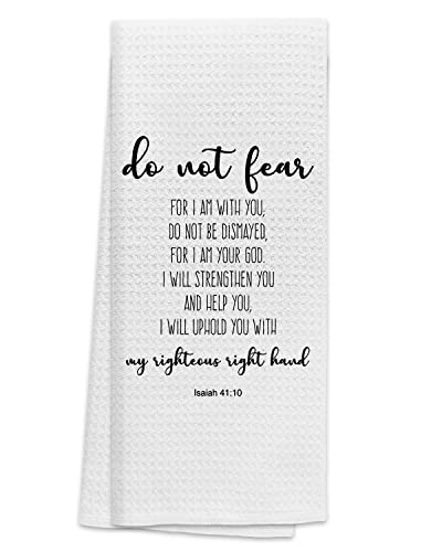Tunw Christian Themed Kitchen Towels 16″×24″,Bible Verse Scripture Isaiah 41:10 Soft And Absorbent Kitchen Tea Towel Dish Towels Hand Towels,Christian Gifts For Women Faith Men Faith #TOP14