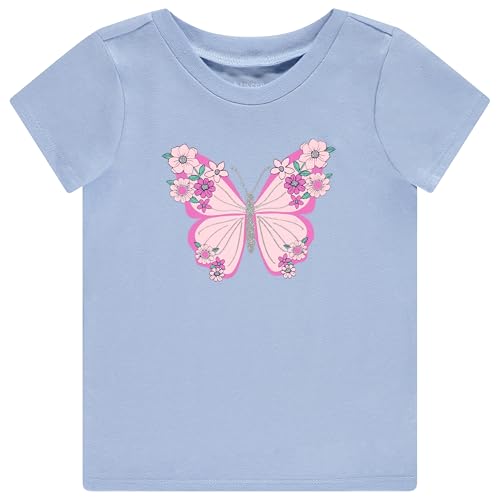 Image of BTween Girls 4 Piece Tops Fashionable Short Sleeve T-Shirt Casual Daily Shirt for Kids Assorted Colors