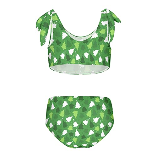 Image of Horse Pattern On Blue Girls Bikini Sets 2 Piece Swimsuits Bathing Suit Swimwear