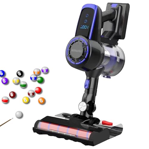 Aspiradora inalámbrica para mesas de billar, potencia de succión de 22 kPa, motor sin escobillas, batería desmontable, pantalla táctil inteligente para limpieza profunda de billar y paño de billar