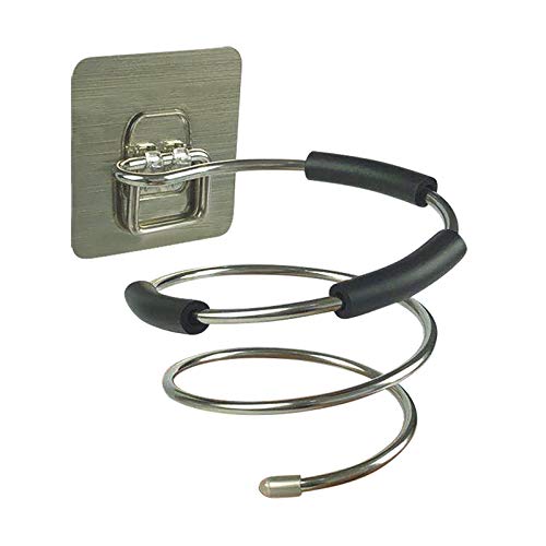 LEADAHEAD Self Adhesive Hair Dryer Holder Wall Mounted Hair Blow Dryer Rack Bathroom Hair Dryer Organizer