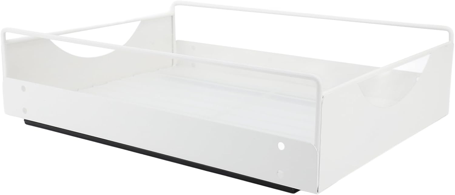 Carbon Steel Extendable Cabinet Organiser, Soft Slide, Silent Extendable Pantry Shelves Bathroom Wardrobe (L)