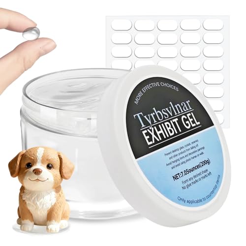 7.05 Oz Museum Gel Kit with 40 Pcs Sticky Tack for Antiques, Glass, Ceramics & Action Figures Includes Removable Museum Putty Clear Removable- Premium Clear Wax