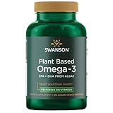 Swanson EFAs Plant Based Omega-3 - Featuring Life's Omega (120 Liquid Vegan Capsules)