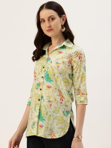 Image of feranoid Classic Collared Cotton Shirt with 3 /4 Sleeve for a Timeless Casual Look