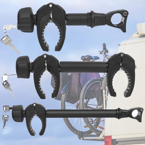 support de vélo, kit de bras de fixation de cadre (3 pièces), fixation de porte-vélo, fermeture sûre et antivol lors des voyages.