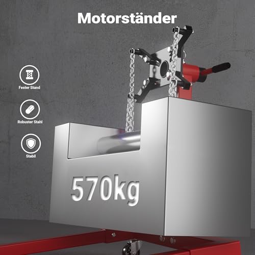 Motorständer Wiltec 570 kg aus lackiertem Stahl mit Rollen