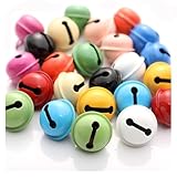 Buntes Glöckchen-Set 24-teiliges 22 mm Durchmesser, 12 Farben, mit Ösen, for Crafts, Jewellery, Festival Decoration, Pet Bells