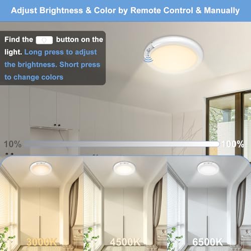 Whitepoplar Rechargeable Motion Sensor Closet Light With Remote - Magnetic Wireless Ceiling Lights Battery Operated thumb #2