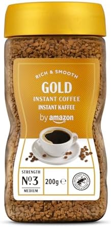 by Amazon Gold Instant Coffee, Medium Roast, 200g, Rainforest Alliance Certified