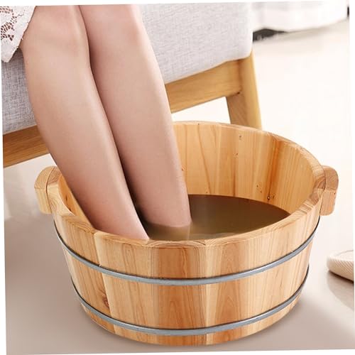 Seau de spa à pied en bois 14,2x6,3 pouces, baignoire de pédicure et sauna