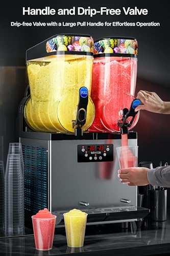 Commercial Slushie Machine, Frozen Drink Margarita Machine Smoothie Slushy Maker Stainless Steel 110V