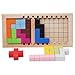 LJLLINGA Tangram in Legno colorato Gioco Tetris Puzzle Rompicapo Giocattoli Maginazione prescolare Primi educativi Giocattolo per Bambini Regalo per Bambini
