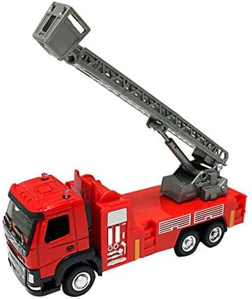 Amazon ファイヤートラック ミニサイズ 消防車のおもちゃ はしご車のおもちゃ ジュニア消防車 合金おもちゃ車 金属の滑走するはしご消防車 噴水車おもちゃ模型 はしご Luning スポーツ アウトドア
