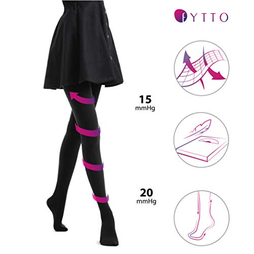 1026 Women’s Compression Pantyhose, 15-20mmHg Support Hosiery, Flight Stockings – Improved Leg Circulation & Comfort for Professionals & Travelers, Anti-Swelling, Relief X-Large, Black3