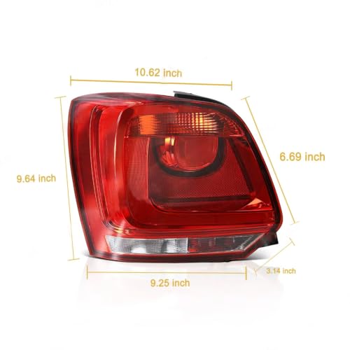 Feux arrière Polo 6R 2009-2014 assemblage plastique rouge clair - 2