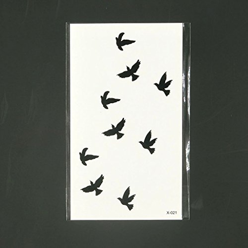 Oottati X-021 Small Cute Temporary Tattoo Black Bird thumb #1