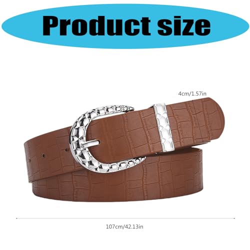 Waist Belt for Cowgirl Carved Silver Buckle Retro Silver Buckle Waist Chain Stylish Belt Fashion Accessories4