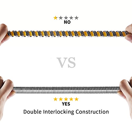 HooSeen Shower Hose, 79-inch Extra Long 18/8 Stainless Steel Handheld Showerhead Hose Replacement with Solid Brass Connector