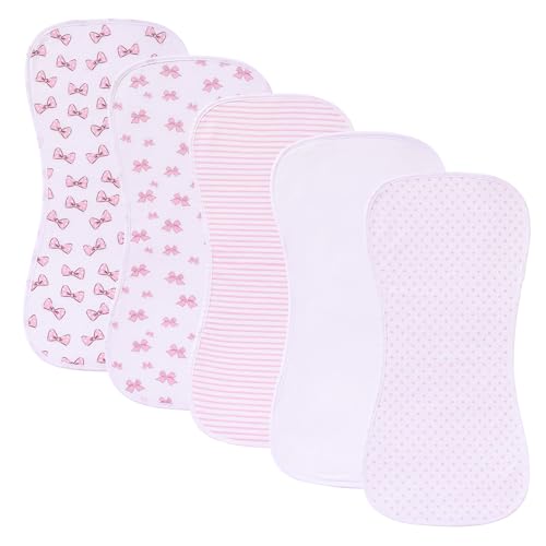 Image of sleepyturtle 5 Pack Waterproof Baby Burp Cloths Extra Absorbent and Soft