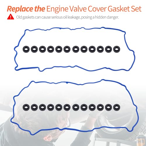 Image of HiSport VS50521R Engine Valve Cover Gasket & Grommets Kit | Compatible with Dodge Dakota 2000-2003 Durango 2000-2003 Ram 1500 2002-2003 Compatible with Jeep Grand Cherokee 1999-2003