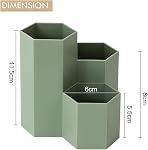 Porte-crayon pour les stylos de bureau Coupe Cute Crayon Organisateur polyvalent Maison et classe Organisateur pour la maison de l'école de bureau (vert, 3)