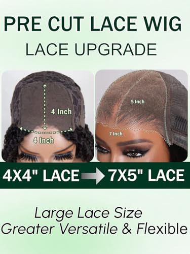 Image of KLAIYI Bye Bye Knots Glueless Wig Ombre Brown Body Wave Pre Cut 7x5 Lace Front Wigs Human Hair Pre Plucked Pre Bleached Pre Everything Wear and Go Wig 12A Highlight Balayage 30S Ready To Go Wig 16Inch