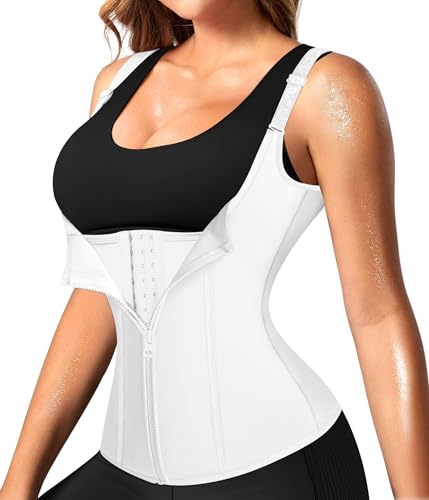 Image of Nebility Waist Trainer for Women Corset Shapewear with Zipper Women's Waist Cincher Tank Top with Adjustable Straps