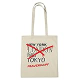 mexikanischer frauenkopf tattoo 10 Liter JOllify FRAUENKOPF Umwelttasche Jutetasche B350jute - Farbe: natur: Graffiti Streetart New York