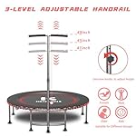 K KENSONE 40/48" Low-Impact Rebounder Trampoline for Adults with Bungee, 450/550LBS Quiet Mini Exercise Trampoline with Adjustable U/T-Shaped Foam Handle Bar, Fitness Equipment for Indoor/Gym Workout - Image 5