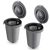 FOTRIC Reusable Filter Cup for Cuisinart, Compatible with Cuisinart #SS-RFC HomeBarista Reusable Filter Cup, Dark Gray (2 Pack)