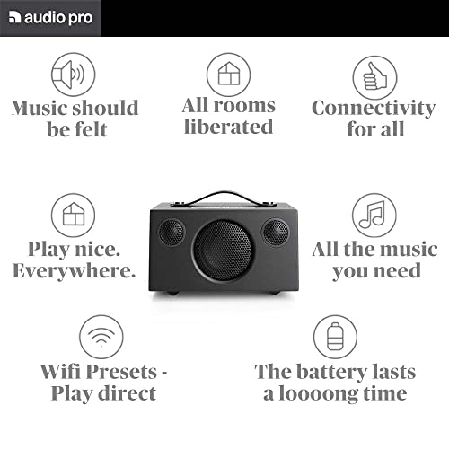 Audio Pro Addon C3 Wireless Bluetooth Speaker | High Fidelity, Rechargeable, Portable Speaker For Outdoor, Home, Camping, Travel, Beach | Airplay, Alexa, Spotify Connect Compatible | White #TOP2