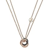 Hauptfarbe: Emporio Armani Damen Halskette Silber vergoldet Zirkonia 45 cm creme EG3084221