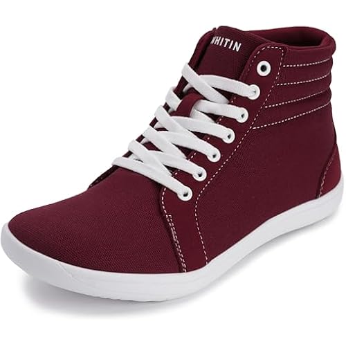 WHITIN Women's Wide High-Top Canvas Barefoot Sneakers W823