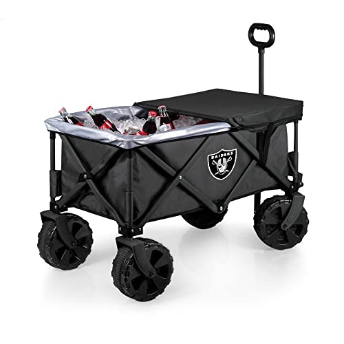 PICNIC TIME NFL Oakland Raiders Elite Edition Collapsible Adventure Wagon with All-Terrain Wheels by PICNIC TIME - Image 4