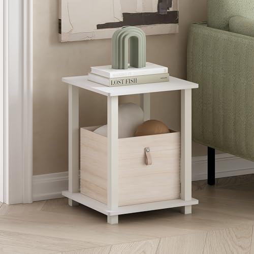 Image of Furinno Simplistic Set of 2 Toolless Living Room Table Set, White
