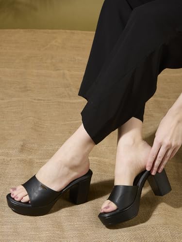 Image of Inc.5 Womens Black Casual Round Toe Platform Heels