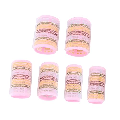 CLISPEED 6pcs Curling Hair Stick Durable Plastic Rollers for Creative Hair Styling for Women and Easy to Use Pink