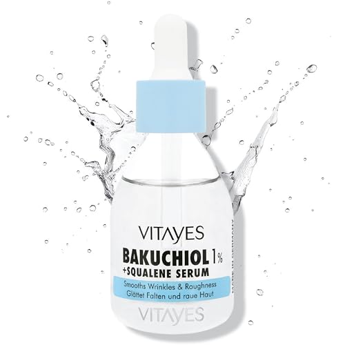Vitayes 1% Bakuchiol Bio-Retinol Serum - Natürliche Retinol Serum Alternative, Feuchtigkeit, Hautreparatur - Anti-Aging & sanfte Pflege - Für erneuerte & strahlende Haut, 30ml