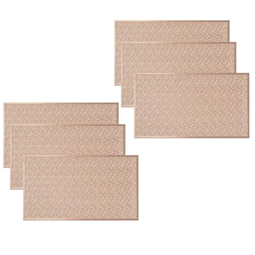 Acbmveen Juego de 6 manteles individuales rectangulares de tejido antideslizante, 18 x 12 cm, texturizados, resistentes a los arañazos, manteles individuales de PVC para cocina y decoración del hogar.