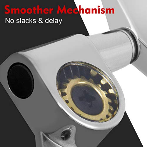 Guitar Tuning Pegs, Tuners Machine 18:1 3L3R Tuner Keys Heads Closed Chrome For Guitars Luthier Diy Repair (Shape A) #TOP2