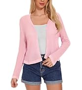 Women's Summer Lightweight V Neck Crochet Button Down Long Sleeve Cardigan Sweater