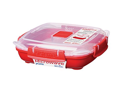 Sistema Microwave Cookware Plate, Small, 14.8 Ounce/ 1.85 Cup, Red