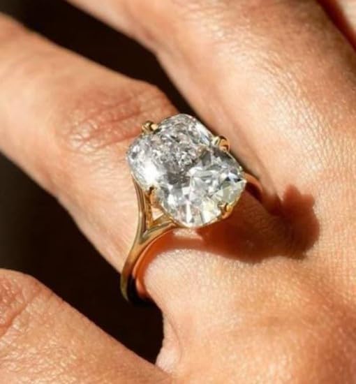 1 to 3 CT Cushion Cut Cubic Zirconia,Lab Grown With IGI Certificate VVS EF Colour Diamond Engagement Ring,14 kt Gold Plated Solid Gold Wedding Ring,Gifted Wedding ring For Her,Gift For Her.