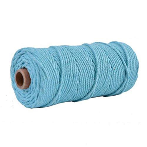 Zkenshan-Natural Jute Twine 100m 100% Cotton Twine String Bakers Twine String Cord Rope Craft Jute Macrame String DIY Home Textile 3mm, Natural Jute Fiber (Color : Sky Blue)