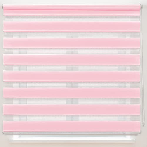 Dalina Textil Estor Enrollable de Doble Capa Noche y Día 140x180cm (Ancho x Largo), Tamaño de Tela 137x175cm(Rosa)
