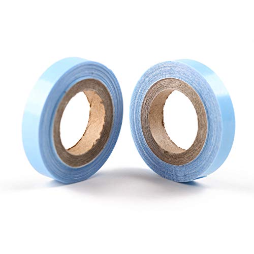 0.85cmX3Yards Lace Front Hair Support Tape 2 Rolls Pack Double-Sided Strong Adhesive Water-Proof Tape for Lace Front Wigs/Toupees/Hair Extensions(White Color)